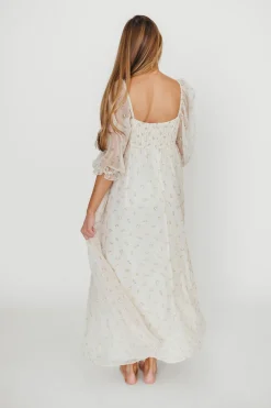 New Worth Collective Mona Maxi Dress with Smocking in Butter Floral - Bump Friendly & Inclu