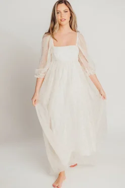 New Worth Collective Mona Maxi Dress with Smocking in Butter Floral - Bump Friendly & Inclu
