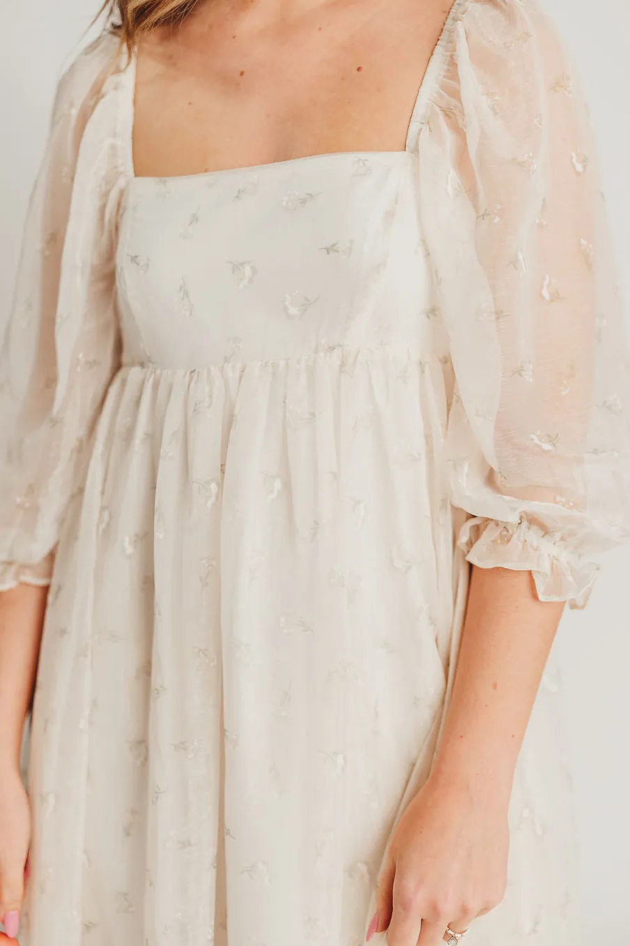 New Worth Collective Mona Maxi Dress with Smocking in Butter Floral - Bump Friendly & Inclu