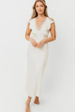 New Worth Collective Monarch Midi Dress in Cream