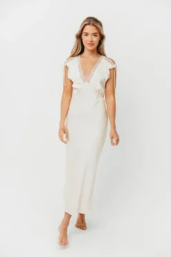 New Worth Collective Monarch Midi Dress in Cream