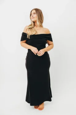 Hot Worth Collective Monroe Maxi Dress in Black -Bump Friendly