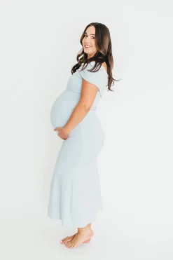 Sale Worth Collective Monroe Maxi Dress in Blue- Bump Friendly *PRE-ORDER*