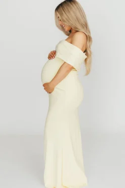 Outlet Worth Collective Monroe Maxi Dress in Butter Yellow- Bump Friendly *PRE-ORDER*