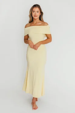 Outlet Worth Collective Monroe Maxi Dress in Butter Yellow- Bump Friendly *PRE-ORDER*