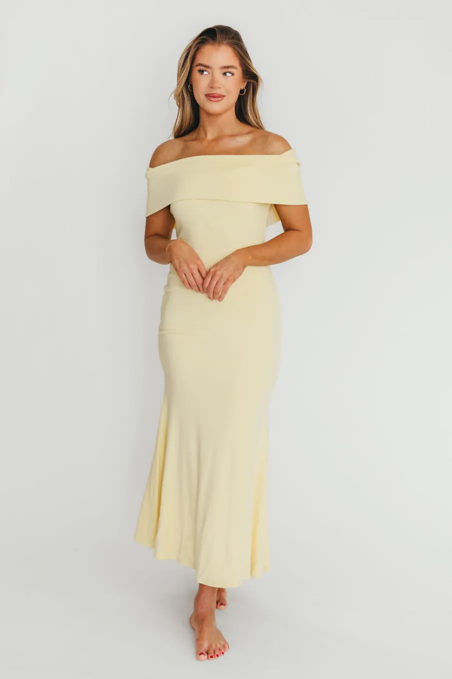 Outlet Worth Collective Monroe Maxi Dress in Butter Yellow- Bump Friendly *PRE-ORDER*