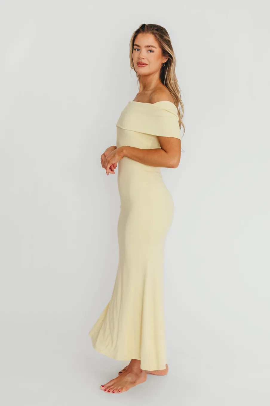 Outlet Worth Collective Monroe Maxi Dress in Butter Yellow- Bump Friendly *PRE-ORDER*