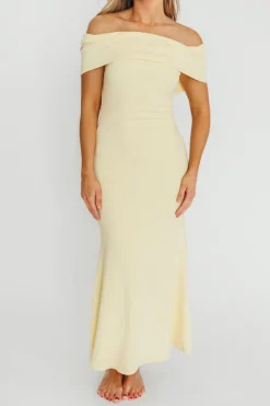 Outlet Worth Collective Monroe Maxi Dress in Butter Yellow- Bump Friendly *PRE-ORDER*