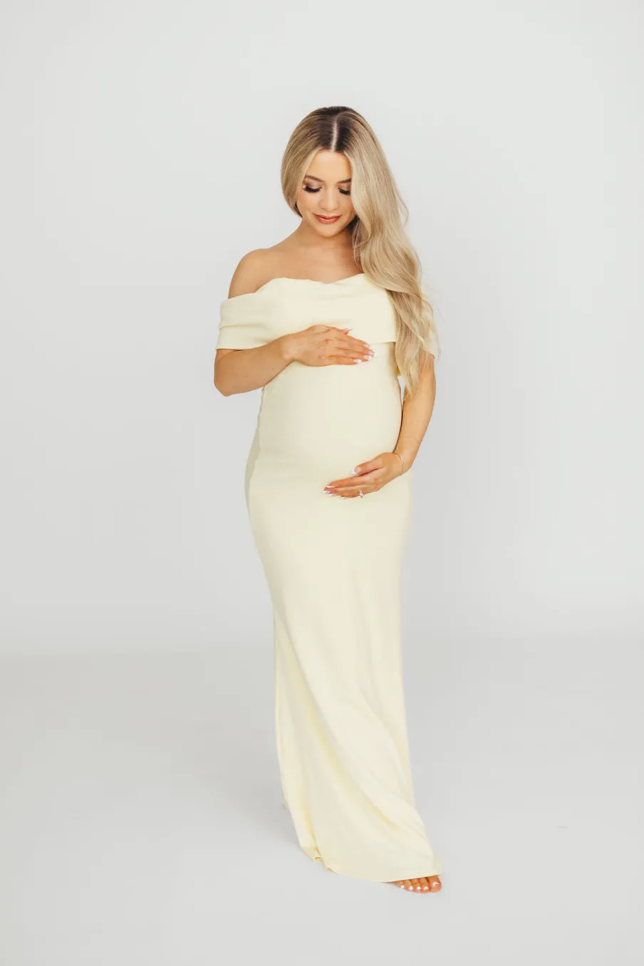 Outlet Worth Collective Monroe Maxi Dress in Butter Yellow- Bump Friendly *PRE-ORDER*