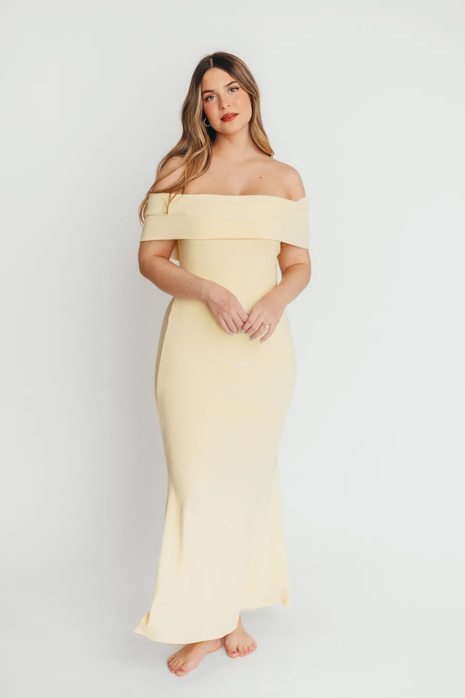 Outlet Worth Collective Monroe Maxi Dress in Butter Yellow- Bump Friendly *PRE-ORDER*