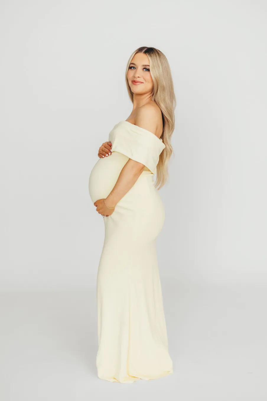 Outlet Worth Collective Monroe Maxi Dress in Butter Yellow- Bump Friendly *PRE-ORDER*