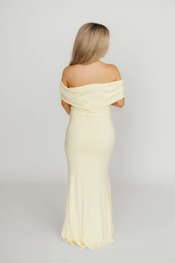 Outlet Worth Collective Monroe Maxi Dress in Butter Yellow- Bump Friendly *PRE-ORDER*