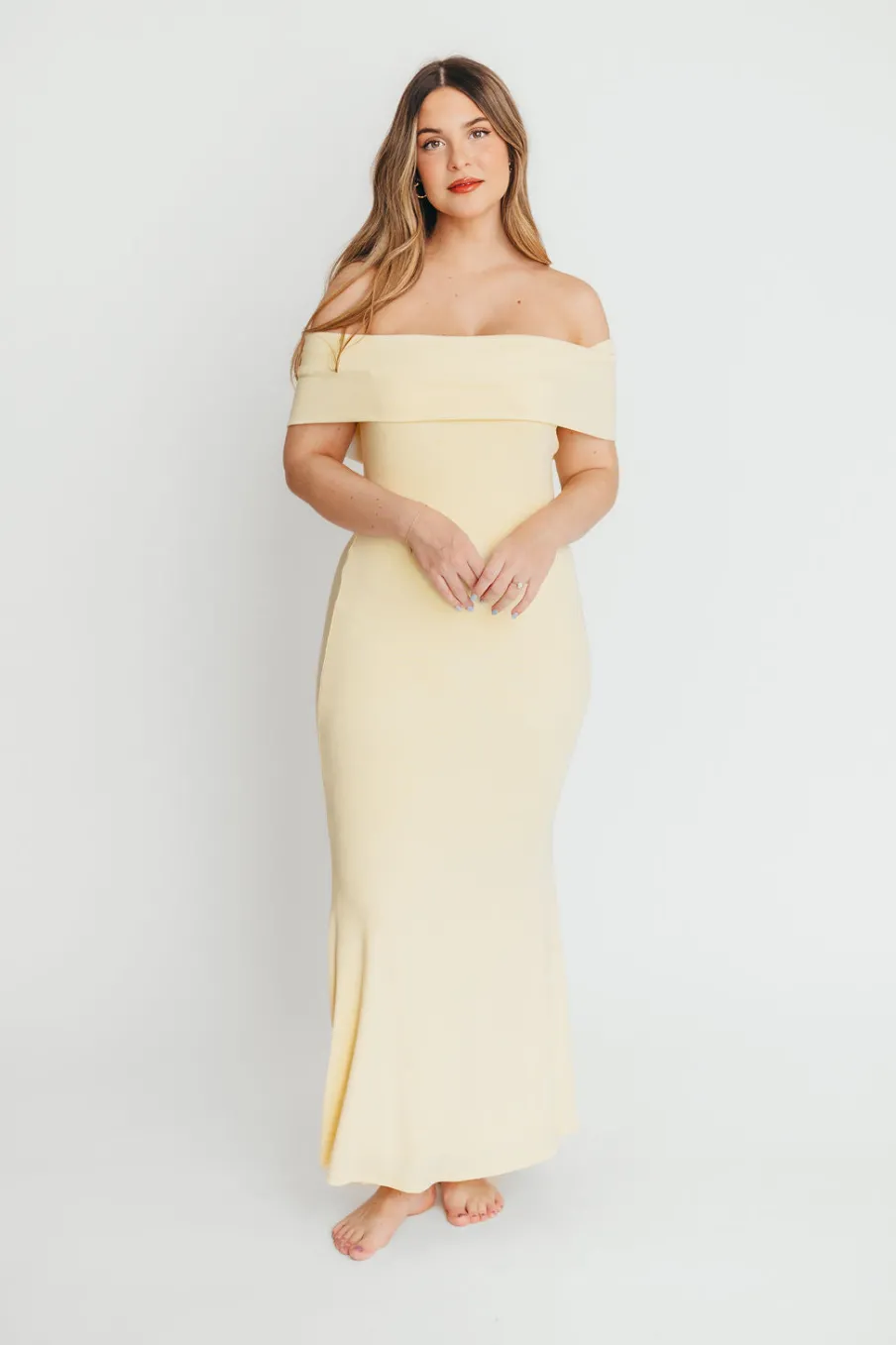 Outlet Worth Collective Monroe Maxi Dress in Butter Yellow- Bump Friendly *PRE-ORDER*