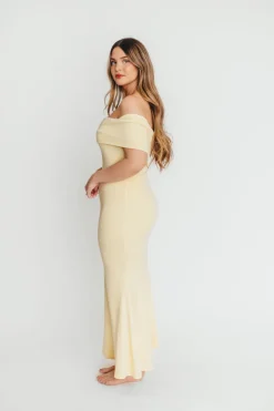 Outlet Worth Collective Monroe Maxi Dress in Butter Yellow- Bump Friendly *PRE-ORDER*
