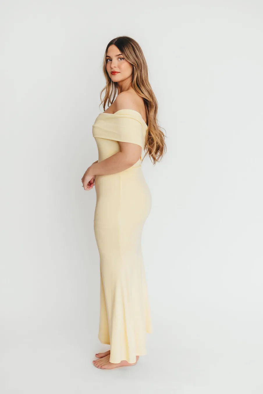 Outlet Worth Collective Monroe Maxi Dress in Butter Yellow- Bump Friendly *PRE-ORDER*