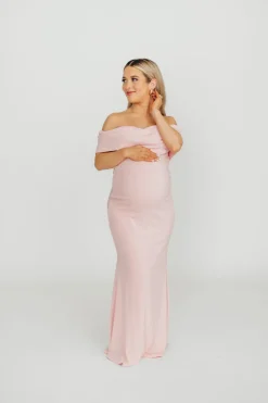 Clearance Worth Collective Monroe Maxi Dress in Dusty Pink - Bump Friendly *PRE-ORDER*