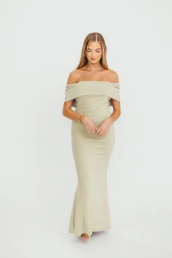New Worth Collective Monroe Maxi Dress in Sage - Bump Friendly