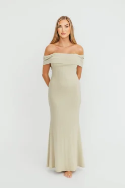 New Worth Collective Monroe Maxi Dress in Sage - Bump Friendly