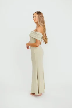 New Worth Collective Monroe Maxi Dress in Sage - Bump Friendly