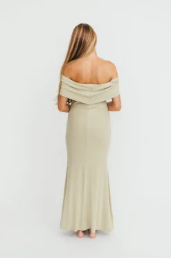 New Worth Collective Monroe Maxi Dress in Sage - Bump Friendly
