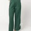 Clearance Worth Collective Murphy Track Pants with Bow Detail in Green/White
