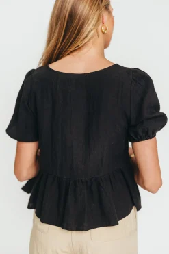 Discount Worth Collective Mylie Tie Top Woven in Black