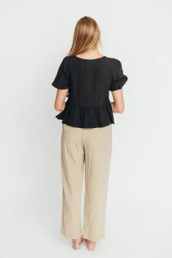 Discount Worth Collective Mylie Tie Top Woven in Black