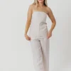 Outlet Worth Collective Myrna Linen Top in Khaki