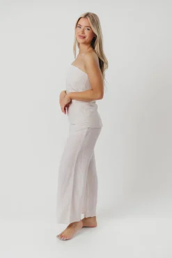 Outlet Worth Collective Myrna Linen Top in Khaki