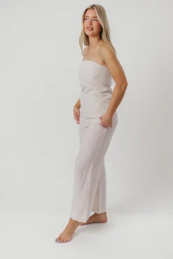Outlet Worth Collective Myrna Linen Top in Khaki