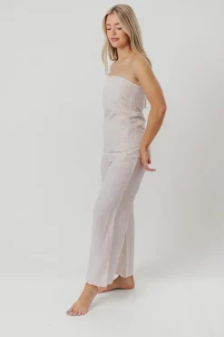 Outlet Worth Collective Myrna Linen Top in Khaki