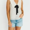 Discount Worth Collective Nelly Polka Dot Blouse in Cream/Black