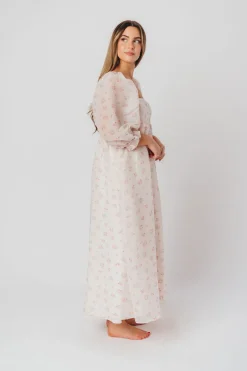 New Worth Collective *New* Mona Maxi Dress with Smocking in Blush Floral - Bump Friendly &