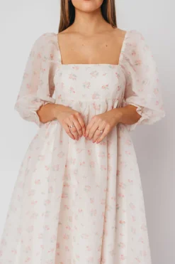 New Worth Collective *New* Mona Maxi Dress with Smocking in Blush Floral - Bump Friendly &