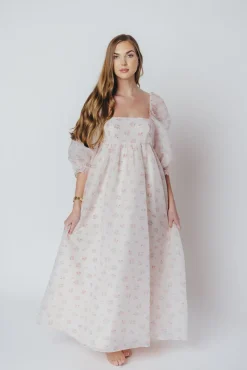 New Worth Collective *New* Mona Maxi Dress with Smocking in Blush Floral - Bump Friendly &