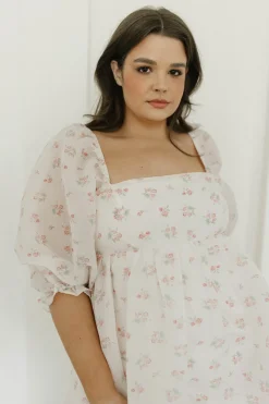 New Worth Collective *New* Mona Maxi Dress with Smocking in Blush Floral - Bump Friendly &