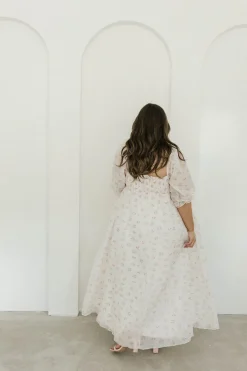 New Worth Collective *New* Mona Maxi Dress with Smocking in Blush Floral - Bump Friendly &