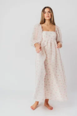 New Worth Collective *New* Mona Maxi Dress with Smocking in Blush Floral - Bump Friendly &
