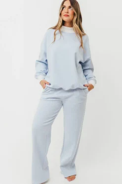Hot Worth Collective Nixon Mini Striped Sweatpants in Blue and White