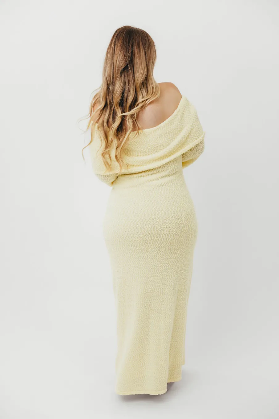 Outlet Worth Collective Nora Knit Maxi Dress in Butter Yellow- Bump Friendly