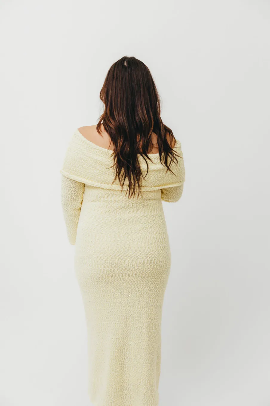 Outlet Worth Collective Nora Knit Maxi Dress in Butter Yellow- Bump Friendly