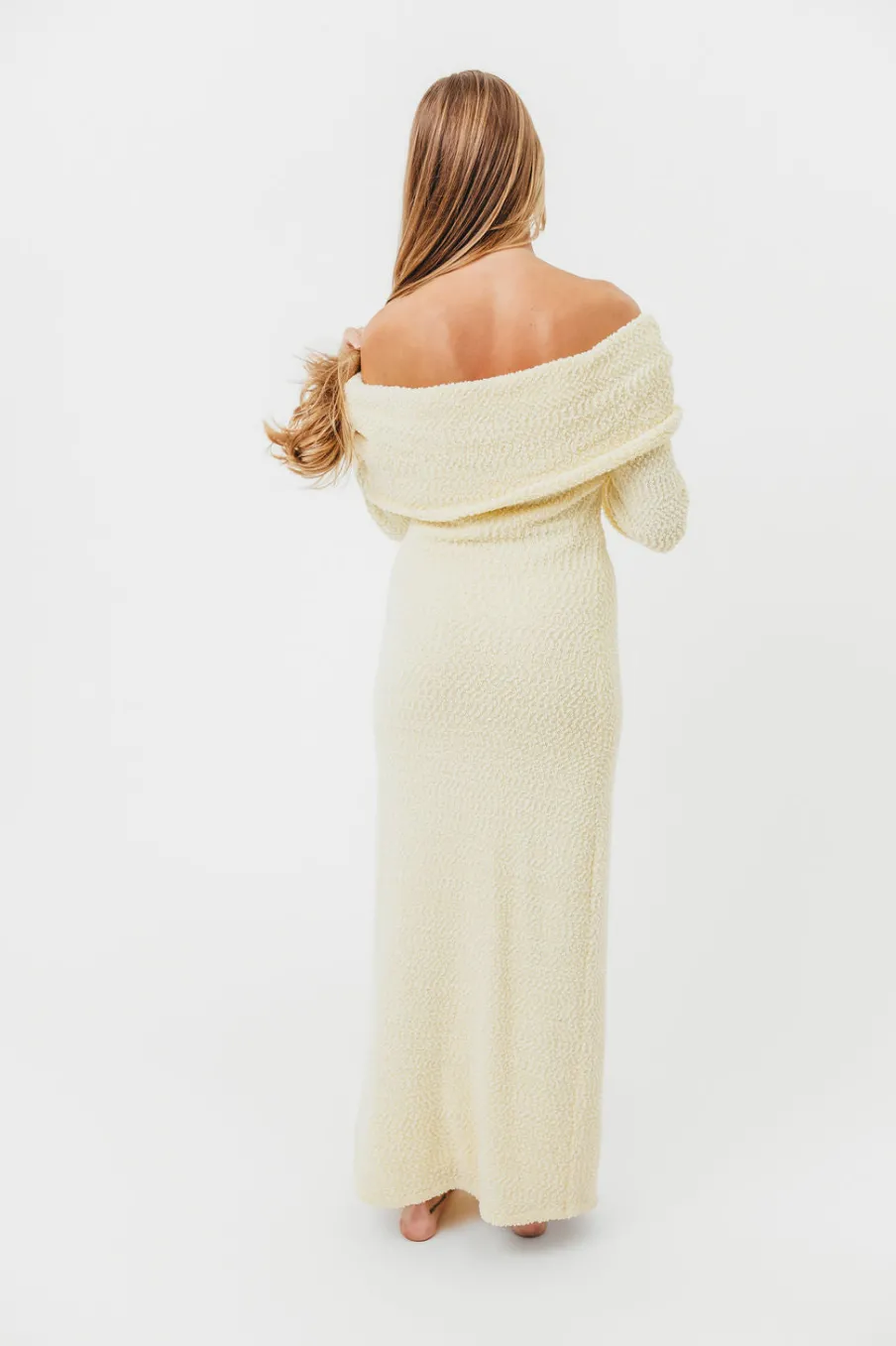 Outlet Worth Collective Nora Knit Maxi Dress in Butter Yellow- Bump Friendly