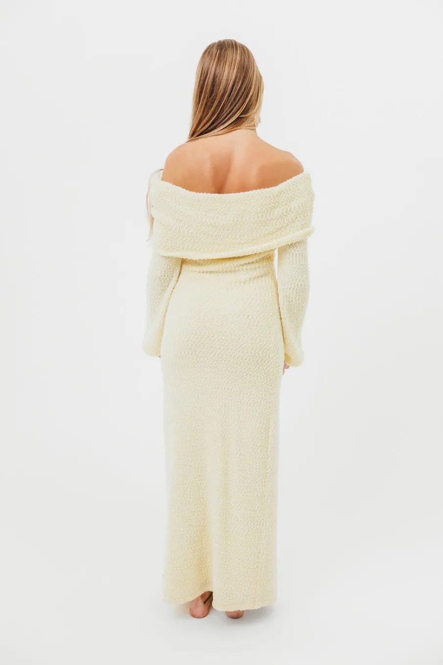 Outlet Worth Collective Nora Knit Maxi Dress in Butter Yellow- Bump Friendly