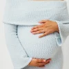 Sale Worth Collective Nora Knit Maxi Dress in Dusty Blue- Bump Friendly