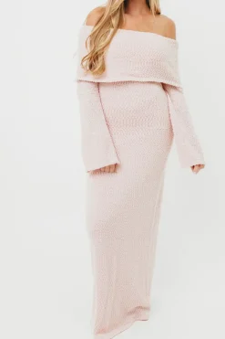 Fashion Worth Collective Nora Knit Maxi Dress in Dusty Pink- Bump Friendly