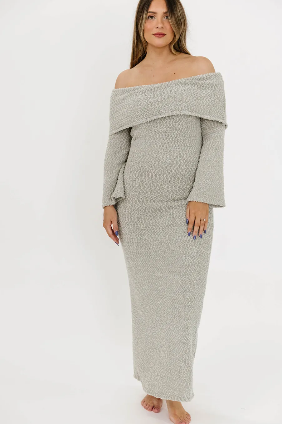 Outlet Worth Collective Nora Knit Maxi Dress in Dusty Sage - Bump Friendly *PRE-ORDER*