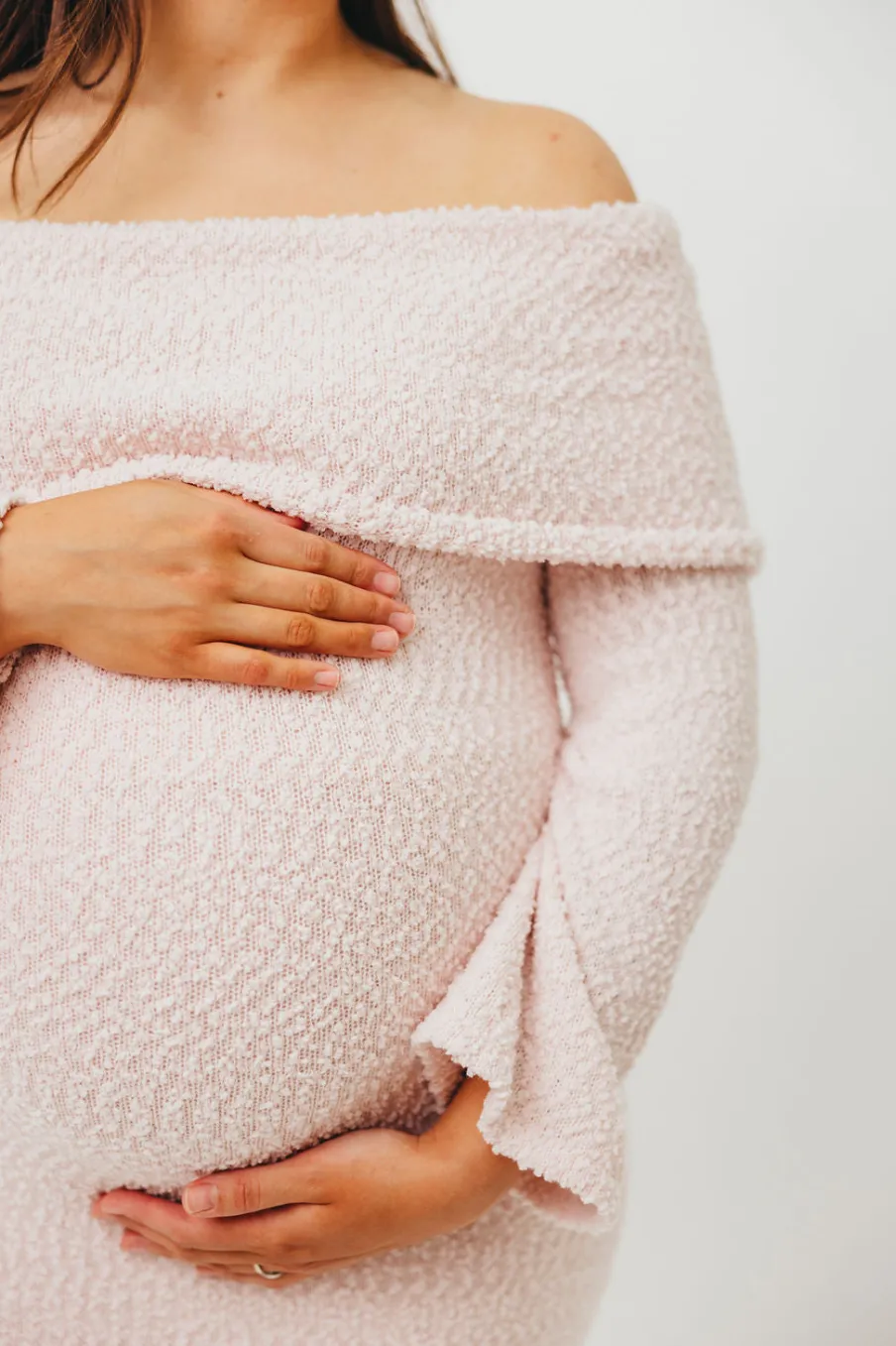 Fashion Worth Collective Nora Knit Maxi Dress in Dusty Pink- Bump Friendly