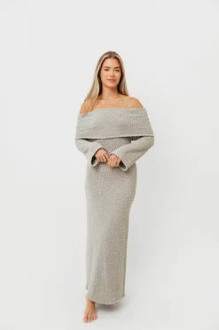 Outlet Worth Collective Nora Knit Maxi Dress in Dusty Sage - Bump Friendly *PRE-ORDER*