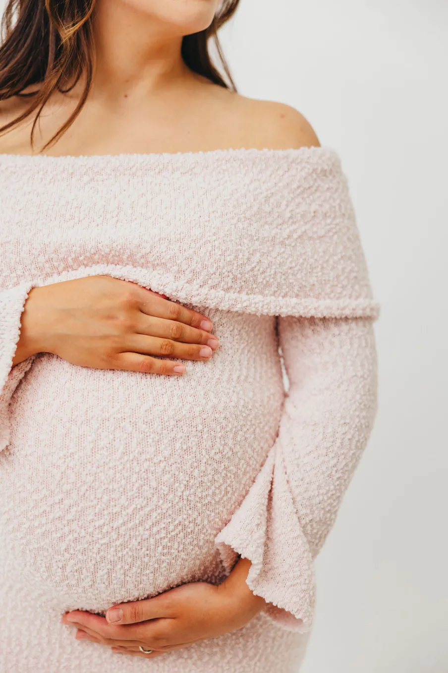 Fashion Worth Collective Nora Knit Maxi Dress in Dusty Pink- Bump Friendly