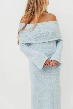 Sale Worth Collective Nora Knit Maxi Dress in Dusty Blue- Bump Friendly